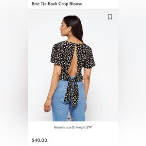 Lush Tie Back Crop Blouse XS